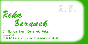 reka beranek business card